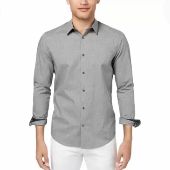 Calvin Klein Other - NEW Calvin Klein Button Down Dress Shirt, Size 2XL, Gray, Extra Fine Cotton